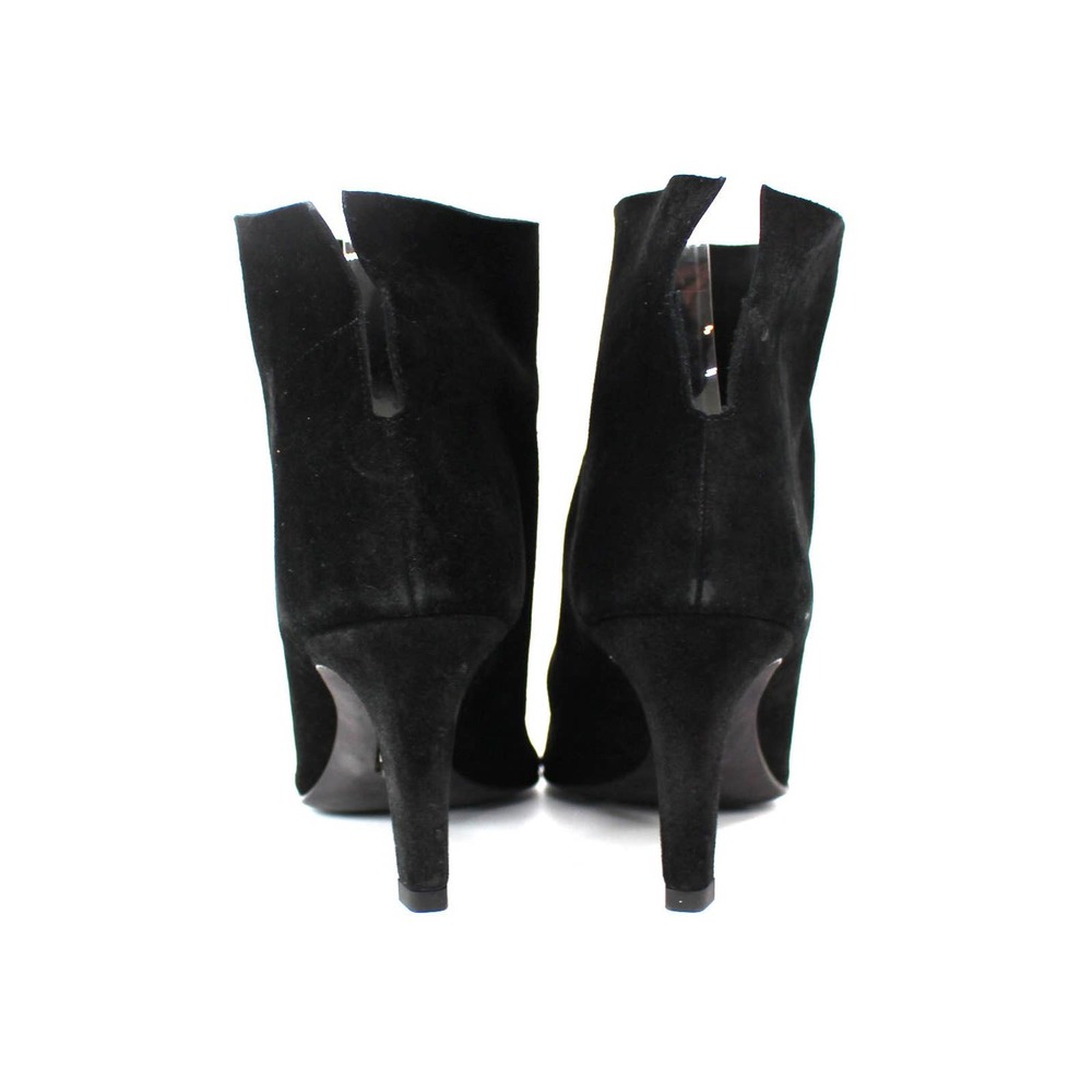Off-White Virgil Abloh Black Suede For Walking Heeled Ankle Bootie 37 NEW Heels - Picture 5 of 8